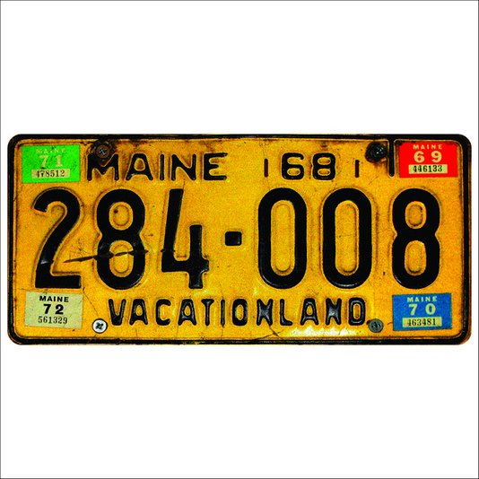 Placa Decorativa Vintage de Carro em Mdf - Maine Vacationland