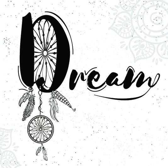 Placa Decorativa Filtro dos Sonhos Frase: "Dream"