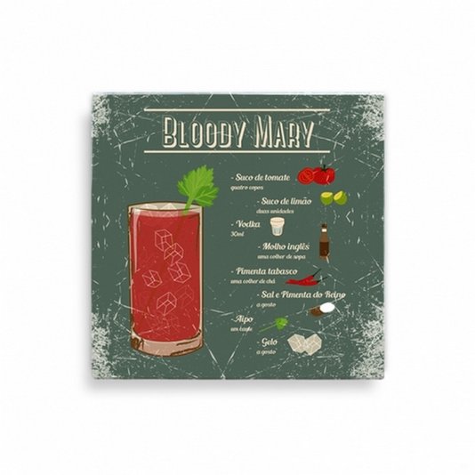 Placa Decorativa em Metal Quadro Bloody Mary
