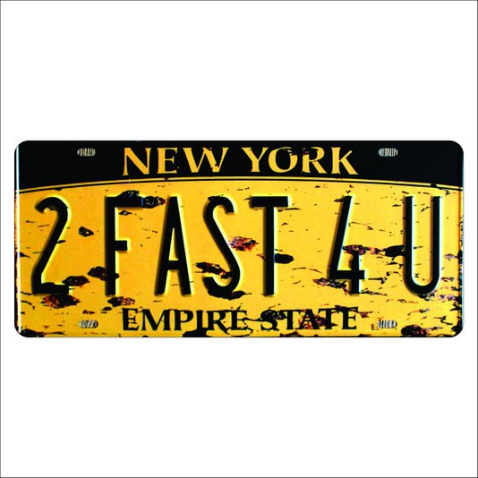 Placa Decorativa Vintage de Carro em Mdf - New York Empire States