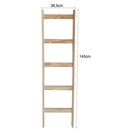 Escada Decorativa Organizadora em Madeira de Pinus Porta Revistas e Objetos 145cm - Farmhouse