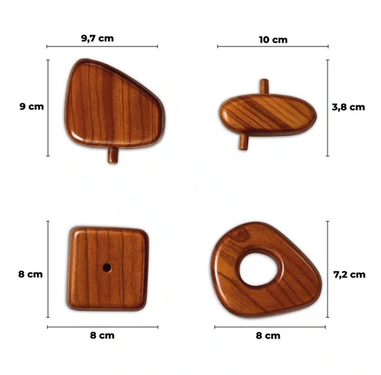Escultura Decorativa De Estante Forma Orgânica Abstrata Em Madeira Pinus Com Suporte