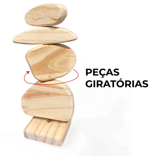 Escultura Decorativa De Estante Formas Orgânicas Abstratas Em Madeira Pinus Com Suporte