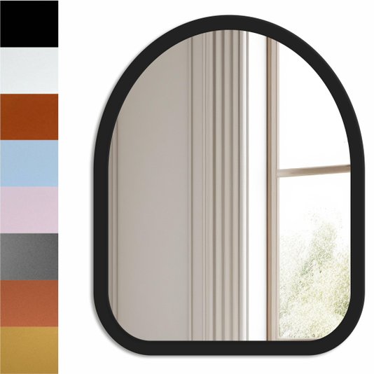Espelho Orgânico Decorativo Pequeno Lapidado com MDF Laqueado Para Banheiro Sala Quarto - 39x49cm