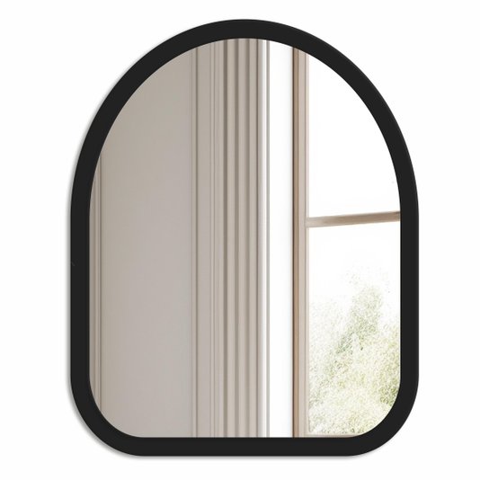 Espelho Orgânico Decorativo Pequeno Lapidado com MDF Laqueado Para Banheiro Sala Quarto - 39x49cm