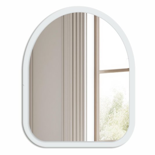 Espelho Orgânico Decorativo Pequeno Lapidado com MDF Laqueado Para Banheiro Sala Quarto - 39x49cm