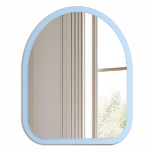 Espelho Orgânico Decorativo Pequeno Lapidado com MDF Laqueado Para Banheiro Sala Quarto - 39x49cm