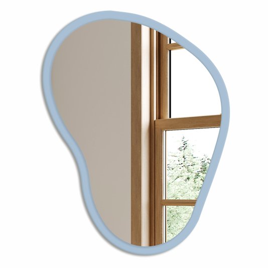 Espelho Orgânico Decorativo Lapidado com MDF Laqueado Para Banheiro Quarto Corredor - 43x56cm