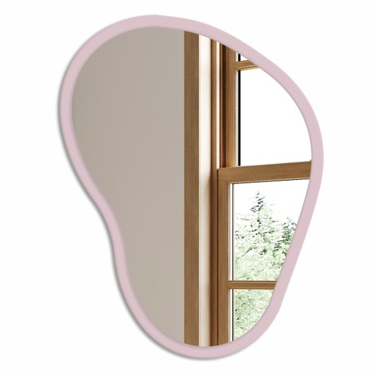 Espelho Orgânico Decorativo Lapidado com MDF Laqueado Para Banheiro Quarto Corredor - 43x56cm