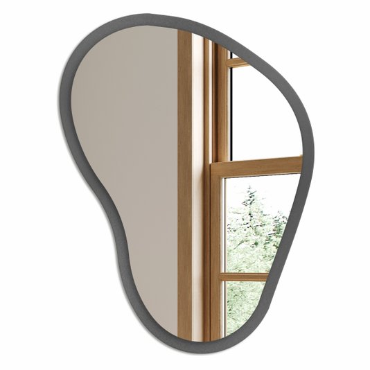 Espelho Orgânico Decorativo Lapidado com MDF Laqueado Para Banheiro Quarto Corredor - 43x56cm