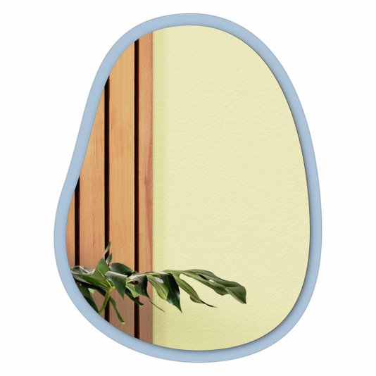 Espelho Orgânico Grande Decorativo Para Sala Quarto Moderno Com MDF Laqueado - 64x84cm