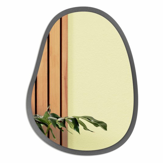 Espelho Orgânico Grande Decorativo Para Sala Quarto Moderno Com MDF Laqueado - 64x84cm