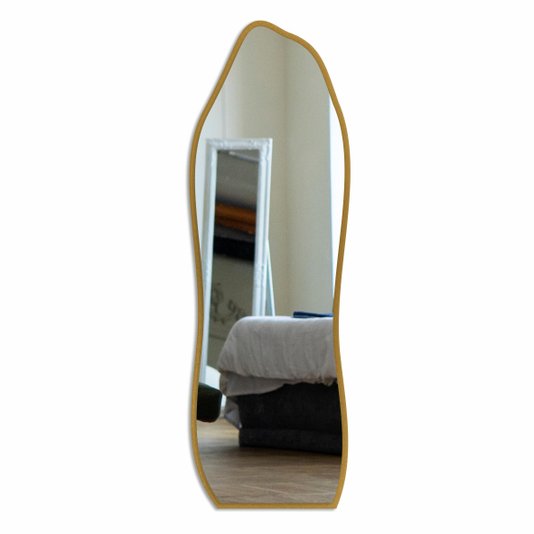 Espelho de Corpo Inteiro Orgânico Grande Decorativo Lapidado Quarto Closet Hall - 54x164cm