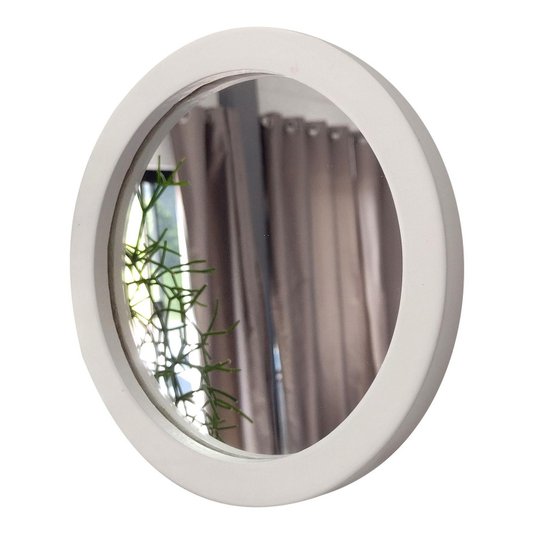 Espelho Redondo Decorativo de Parede com Moldura Laqueada