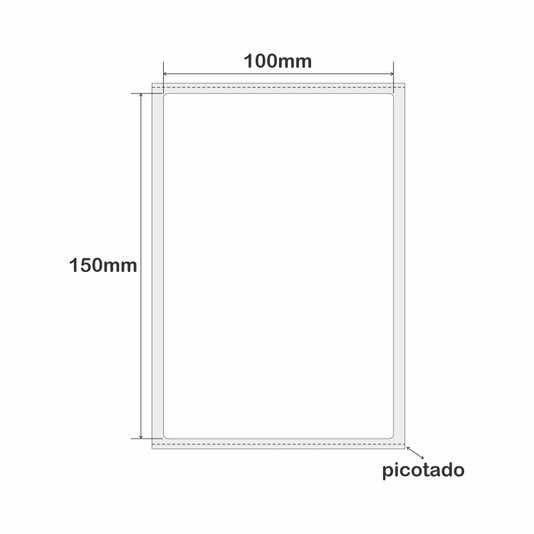 Etiqueta Couche 100x150mm com Serrilha - 5 unid