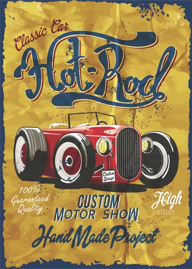 Placa Decorativa Classic Car Hor-Rod