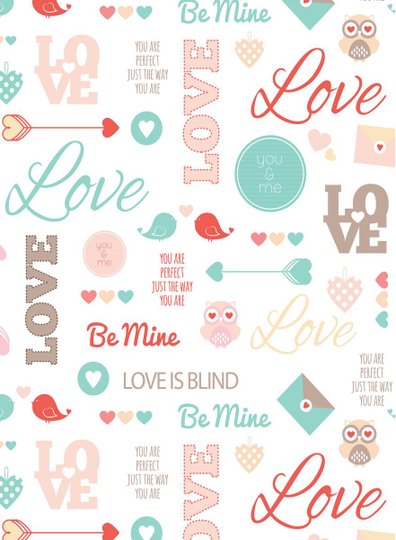 Placa Decorativa Frase "Love Is Blind Be Mine Love..."