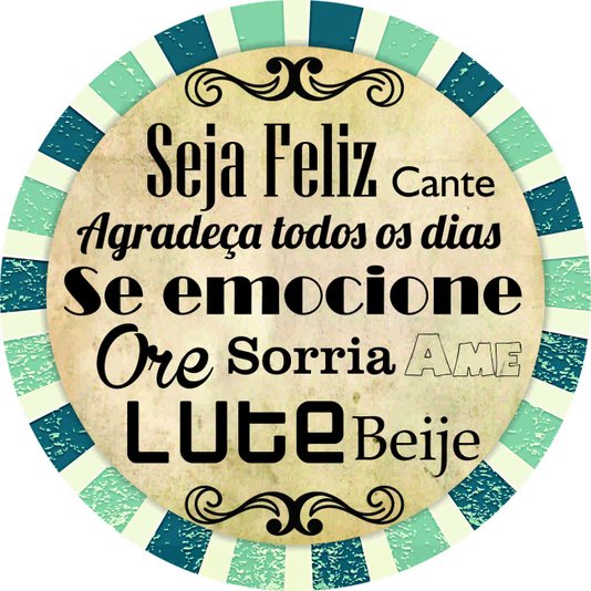 Placa Decorativa Redonda Frase Seja Feliz