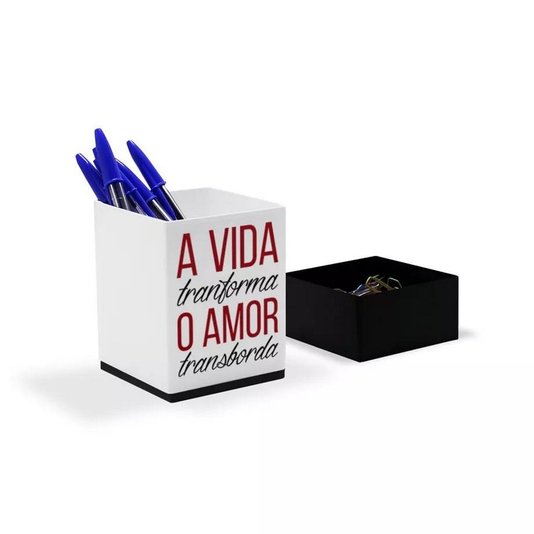 Porta Lapis - A Vida Transforma O Amor Transborda - Decoração - GEGUTON