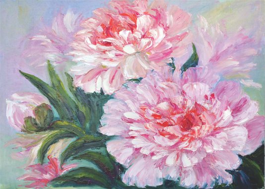 Placa Decorativa Pintura Flores Rosa