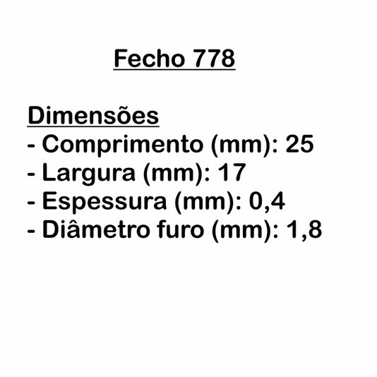 Fecho Metalico Mini para Artesanato em MDF e Madeira - Kit com 50 un