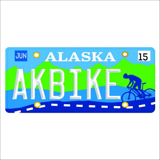 Placa Decorativa Vintage de Carro em Mdf - Alaska Ak Bike Share The Road