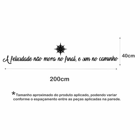 Frase de Parede A Felicidade Não Mora no Final, e Sim no Caminho