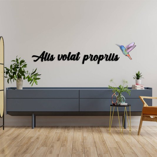 Frase de Parede Alis Volat Propriis - Beija-Flor