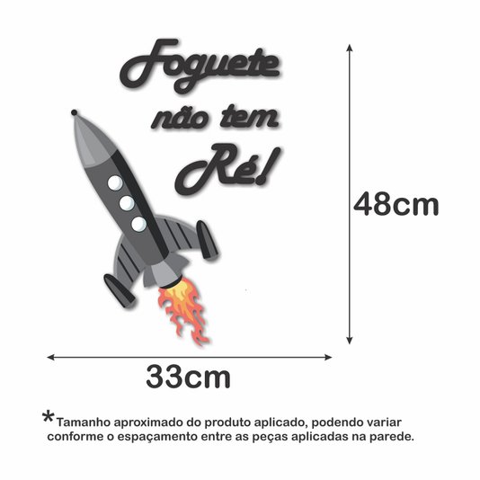 Frase de Parede Foguete Não tem Ré