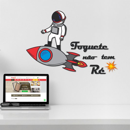 Frase de Parede Foguete Não Tem Ré - Astronauta