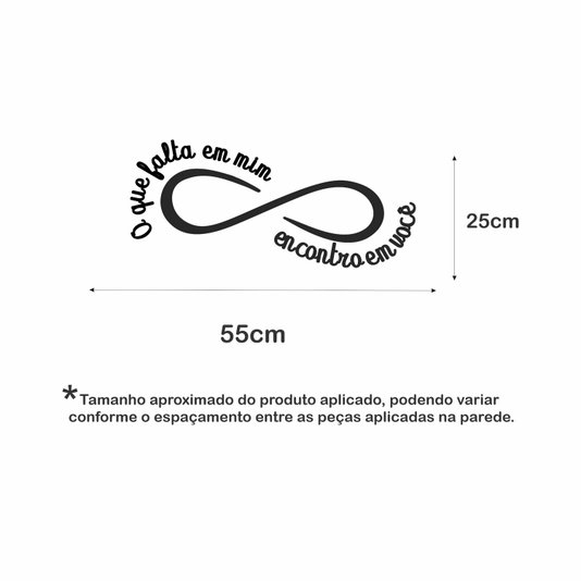 Frase de Parede O Que Falta em Mim, Encontro em Você