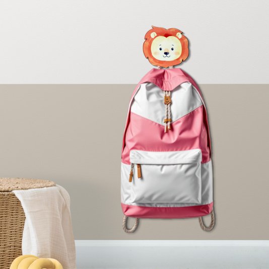 Gancho Cabideiro de Parede Infantil Leão com Impressão UV