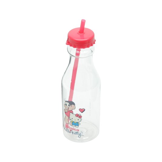 Garrafa Plástica com Canudo Hello Kitty e Mônica - URBAN