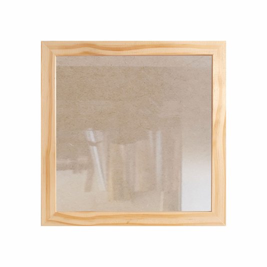 Kit 10 Molduras 20x20cm em Madeira de Pinus com MDF e Vidro - 2x1
