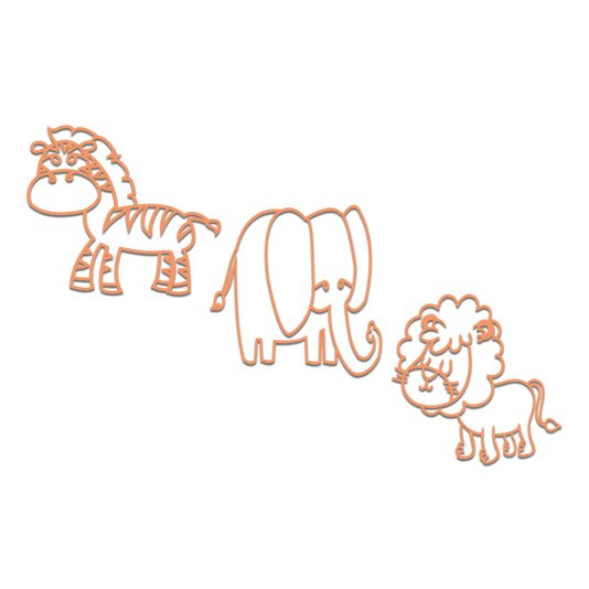 Kit 3 Apliques De Parede 3D Infantis Animais Mdf 3mm