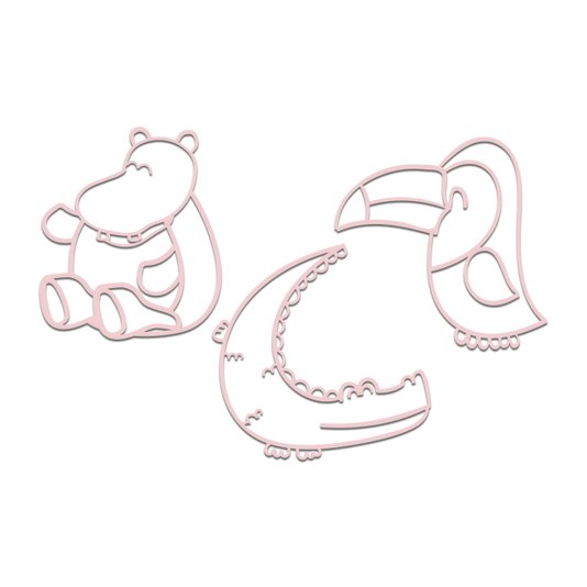 Kit 3 Apliques De Parede 3D Infantis Animais Mdf 3mm