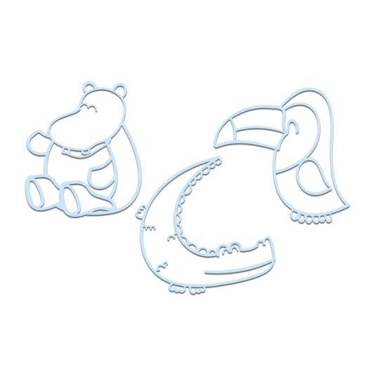 Kit 3 Apliques De Parede 3D Infantis Animais Mdf 3mm