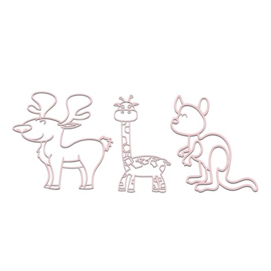 Kit 3 Apliques De Parede 3D Infantis Animais Mdf 3mm