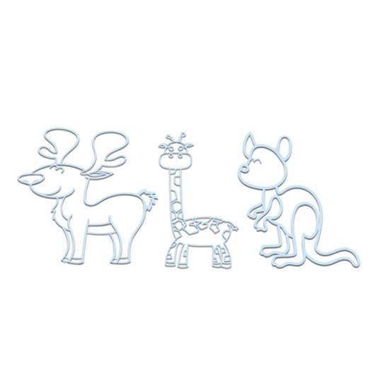 Kit 3 Apliques De Parede 3D Infantis Animais Mdf 3mm