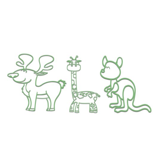 Kit 3 Apliques De Parede 3D Infantis Animais Mdf 3mm