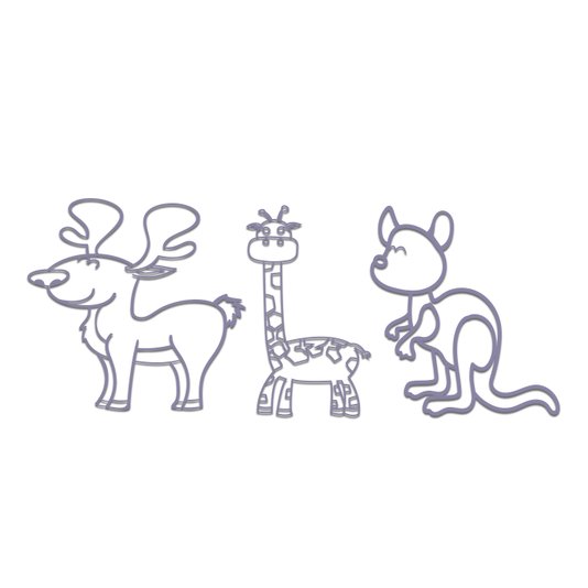 Kit 3 Apliques De Parede 3D Infantis Animais Mdf 3mm