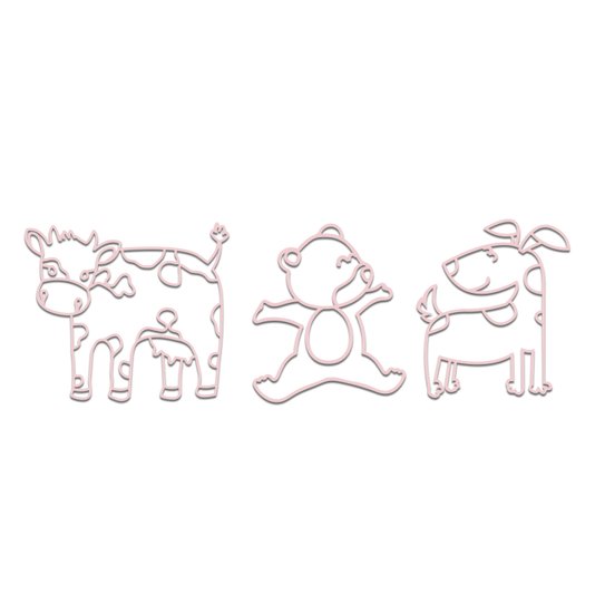 Kit 3 Apliques De Parede 3D Infantis Animais Mdf 3mm