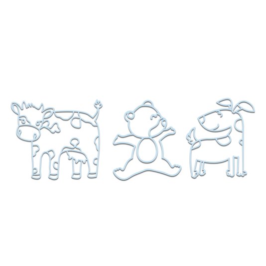Kit 3 Apliques De Parede 3D Infantis Animais Mdf 3mm