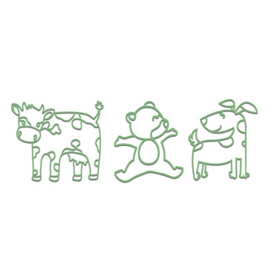 Kit 3 Apliques De Parede 3D Infantis Animais Mdf 3mm