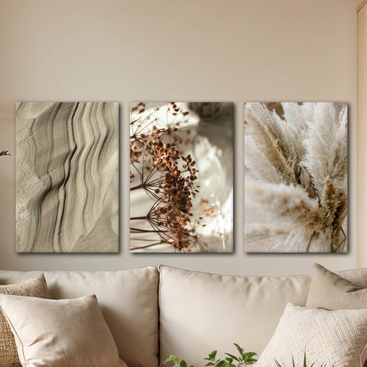 Kit 3 Placas Decorativas natureza Minimalista