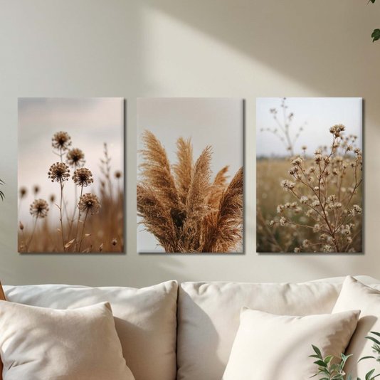 Kit 3 Placas Decorativas natureza Minimalista