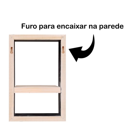Kit 3 Prateleiras Quadro Nicho Flutuante Decorativa de Parede - Tamanhos Variados