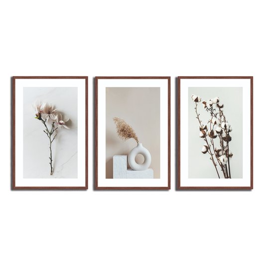 Kit 3 Quadros Decorativos Natureza Minimalista