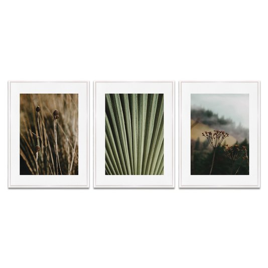 Kit 3 Quadros em Telas Canvas Natureza Minimalista