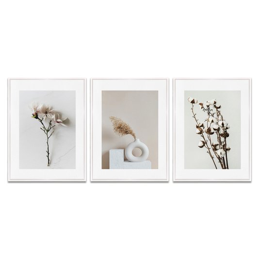 Kit 3 Quadros em Telas Canvas Natureza Minimalista